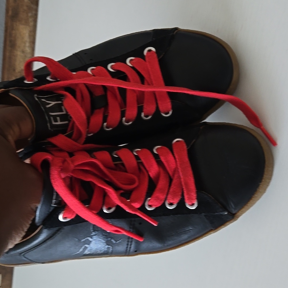 Fly London Berg823fly Black Sneakers with Red Laces Size 40 - Picture 9 of 12